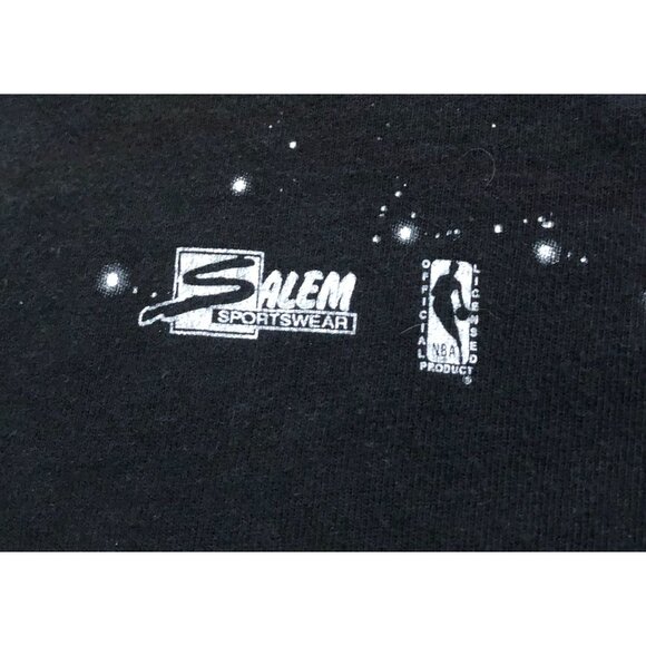 Vintage Vtg 90s NBA Seattle Supersonics Super Hero Mens Medium Black T Shirt - Picture 4 of 10